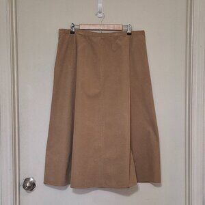 Thin Corduroy A-Line Skirt-Size 18-Camel, Tan, Academia, Preppy, Classic